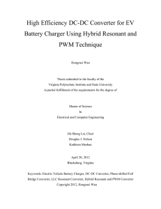 High Efficiency DC-DC Converter for EV Battery Charger Using