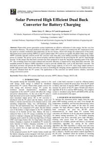 Solar Powered High Efficient Dual Buck Converter for Battery