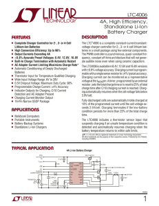 LTC4006 - 4A, High Efficiency, Standalone Li