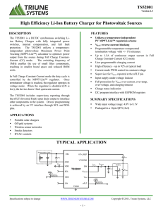 TS52001 TYPICAL APPLICATION High Efficiency Li