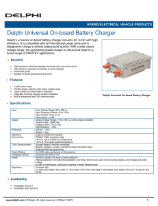 Delphi Universal On-board Battery Charger