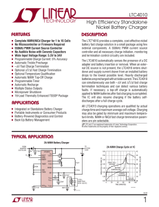 LTC4010 High Efficiency Standalone Nickel Battery Charger