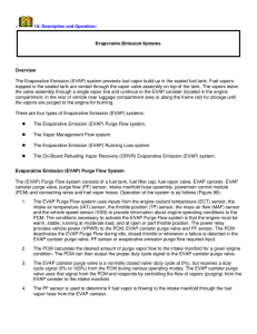 Overview The Evaporative Emission (EVAP) system prevents fuel