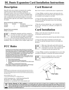 DL Dante Expansion Card Installation Instructions Description FCC