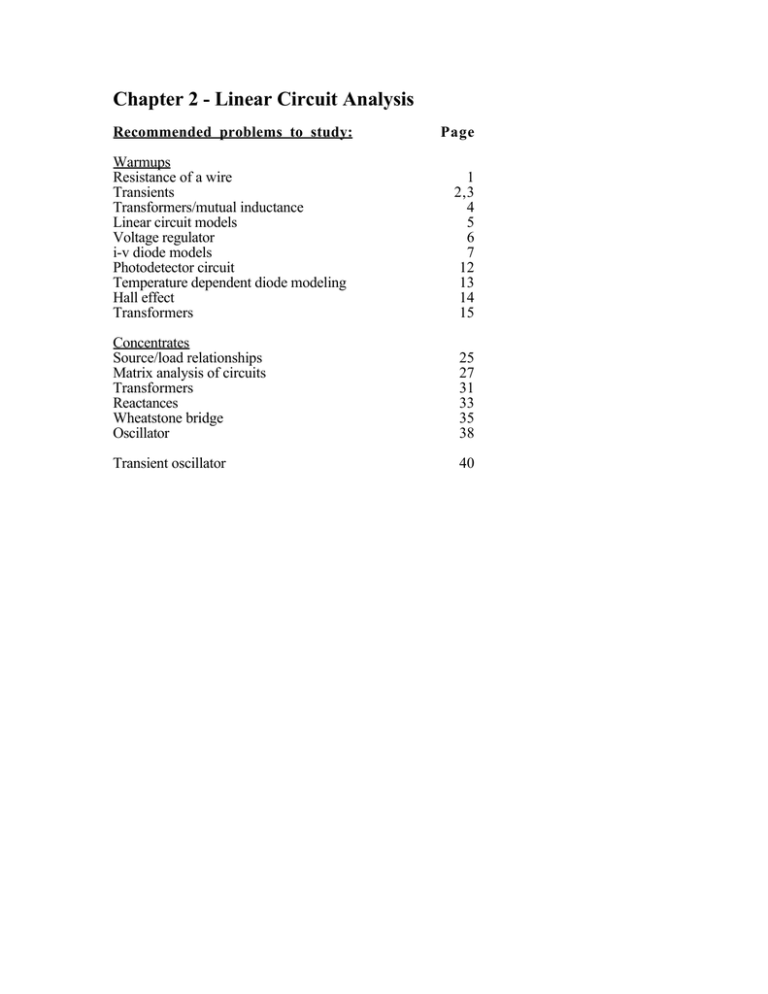 Chapter 2 - Linear Circuit Analysis