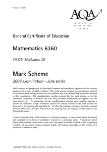 GCE Mark Scheme June 06