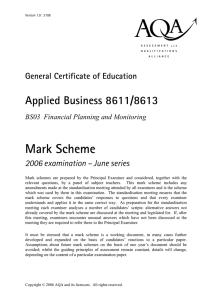 BS03 June 2006 Mark Scheme