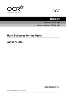 Biology Mark Schemes for the Units January 2007