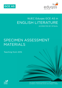 english literature specimen assessment materials