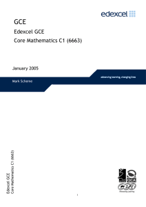 Edexcel GCE Core Mathematics C1 (6663)
