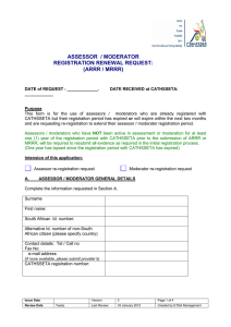 Assessor or Modeerator Registration Renewal 2015