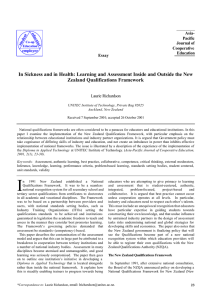 Learning and Assessment Inside and Outside the New Zealand
