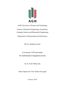 Low power A/D converters for multichannel integrated circuits