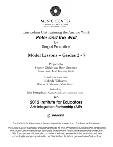 Peter and the Wolf Model Lessons – Grades 2 - 7
