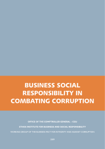 BUSINESS SOCIAL RESPONSIBILITY IN COMBATING CORRUPTION