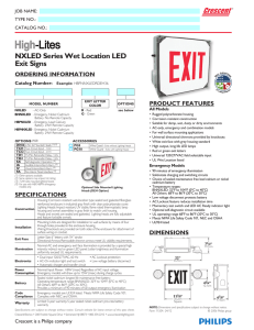 NXLED Series Wet Location LED Exit Signs