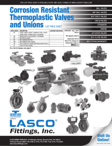 Corrosion Resistant Thermoplastic Valves