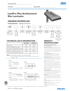Philips Stonco LytePro Plus Spec Sheet