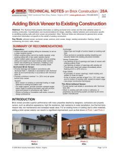 Adding Brick Veneer to Existing Construction