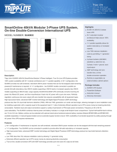 SmartOnline 40kVA Modular 3-Phase UPS System, On
