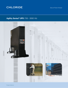 Agility Series UPS (750 - 3000 VA) Agility Series® UPS (750