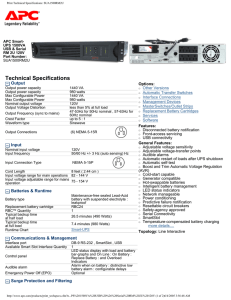Print Technical Specifications: SUA1500RM2U