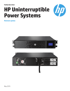 HP Uninterruptible Power Systems with main uptime family data sheet