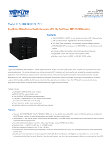 Tripp Lite SU10000RT3U2TF Data Sheet