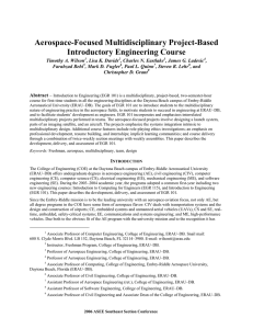 Aerospace-Focused Multidisciplinary Project - ASEE