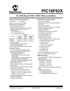 PIC16F62X FLASH-Based 8-Bit CMOS MCU Data Sheet