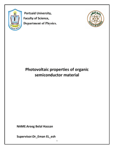 Photovoltaic properties of organic semiconductor material