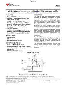 LM4820-6 Fixed Gain 1 Watt Audio Power Amplifier (Rev. D)