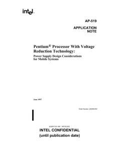 Pentium Processor With Voltage Reduction Technology