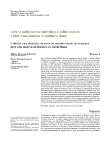 Criteria definition for delimiting a buffer zone to a biosphere reserve