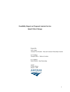 Feasibility Report on Proposed Amtrak Service Quad Cities