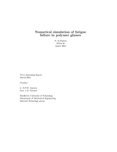 Numerical simulation of fatigue failure in polymer glasses