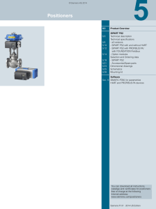 Siemens SIPART PS2 Valve Positioner Specification Catalog 2014