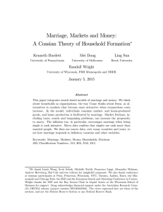 Marriage, Markets and Money - Society for Economic Dynamics