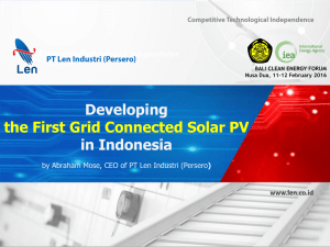 Developing the First Grid Connected Solar PV in Indonesia