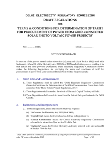 Determination of Tariff for Procurement of Power for Grid