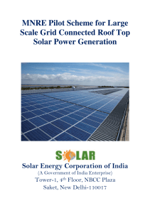 MNRE Pilot Scheme for Large Scale Grid Connected Roof Top Solar