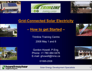 Intro grid-connected solar PV course - Howell