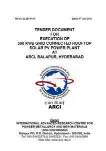 TENDER DOCUMENT FOR EXECUTION OF 500 KWp GRID