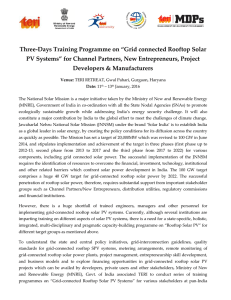 Three-Days Training Programme on “Grid connected Rooftop Solar