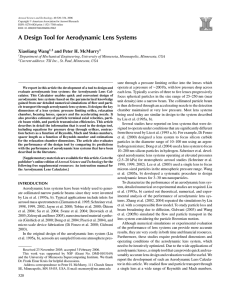 A Design Tool for Aerodynamic Lens Systems