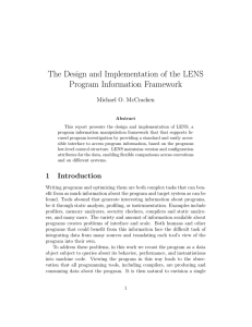 The Design and Implementation of the LENS Program Information