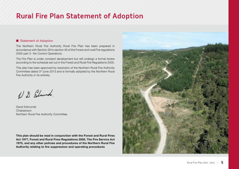 Rural Fire Plan Statement of Adoption