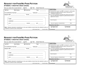 request for pass/no pass petition request for pass/no pass petition