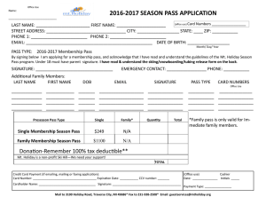 2016-2017 season pass application