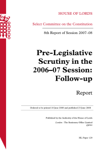 Pre-Legislative Scrutiny in the 2006–07 Session: Follow-up